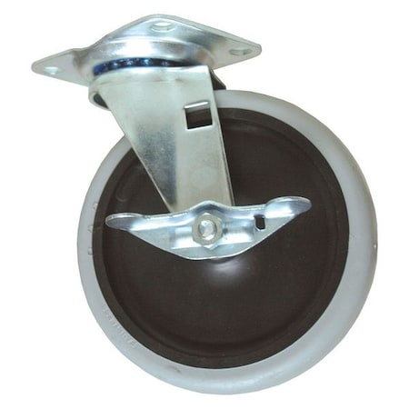Rubbermaid Commercial Caster, Swivel with Brake, 5 In GRFG29818