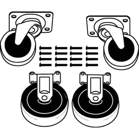 Rubbermaid Commercial Caster Kit, PK4 FG4401L10000