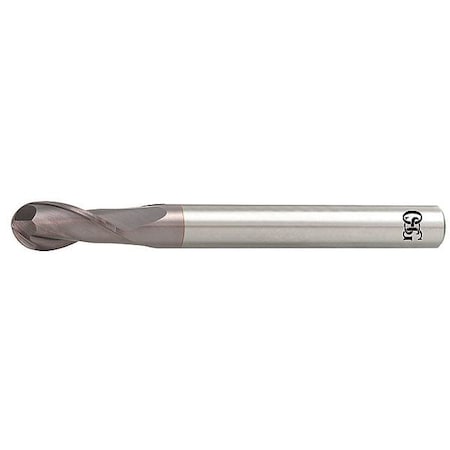 Osg Carbide End Mill, Ball, 1/4in Dia., TiAlN HP416-2500