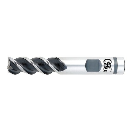 Osg Powdered Metal End Mill, 1/4in, Square, 3FL 6600300