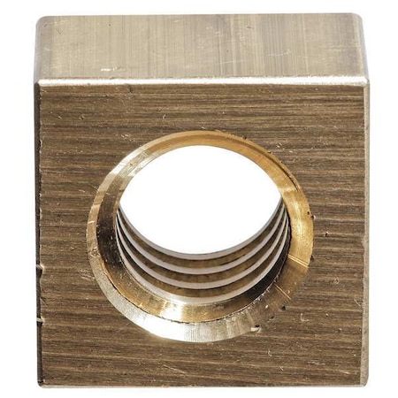 Zoro Select 1-1/2"-4 Brass Square Nut - Regular SQNTBSR1124