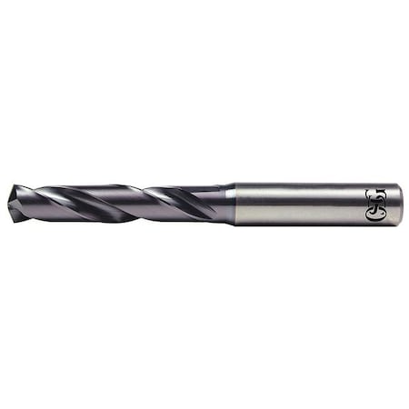 Osg Screw Machine Drill Bit, 11.20 mm Size, 140  Degrees Point Angle, Solid Carbide, TiAlN Finish HP253-4409