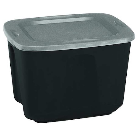 Homz Stackable Storage Tote W/ Lid, 18 gal, 23-1/2 in L x 17-1/2 in W x 15-1/2 in H, Gray, Polypropylene 6618GRBKTS.08