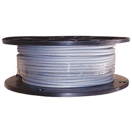 Zoro Select Wire Rope, 25 ft L, 3/64 in dia., 54 lb Cap 33RG27