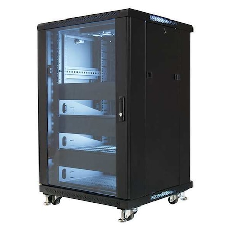 Video Mount Products 19" Equipment Rack Enclosure-18U with Shelves, Fans, Blanks EREN-18