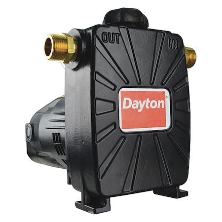 Dayton Utility Pump, Phase Single, 1/2 hp, Inlet 3/4 in, Cord Length 20 ft 33RW83