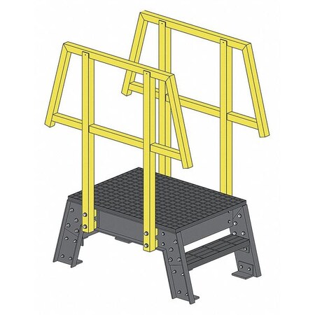 Fibergrate Crossover Ladder, 12 in Clearance, FRP 875100