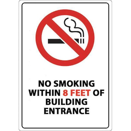 Zing No Smoking Sign, 14 in H, 10" W, Rectangle, English, 2878A 2878A