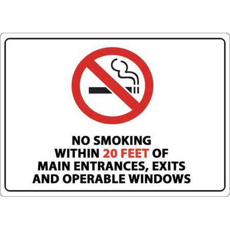 Zing No Smoking Sign, 7" H, 10" W, Rectangle, English, 1872A 1872A