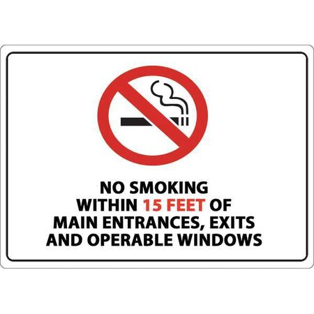 Zing No Smoking Sign, 7" H, 10" W, Rectangle, English, 1874A 1874A