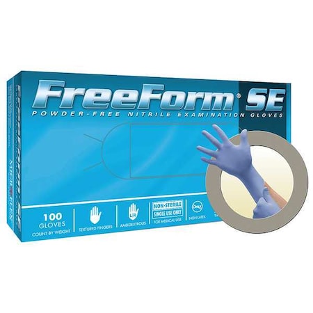 Ansell FFS-700, Disposable Gloves, 3.00 to 3.99 mil Palm, Nitrile, Powder-Free, XS (6), 100 PK, Blue FFS-700-XS