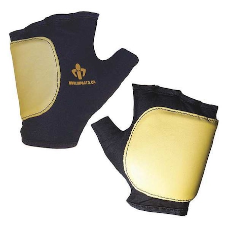 Impacto Impact Gloves, L, Bl/Yllw, Polycotton, Right 50320110042