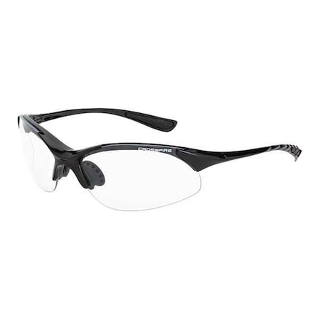 Radians Crossfire XCBR, Safety Glasses, Anti-Scratch, Clear Lens, Black Frame, Half-Frame 1524