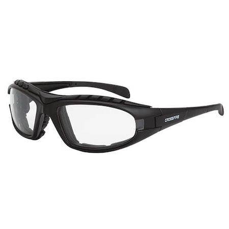Radians Crossfire Diamondback, Safety Glasses, Anti-Fog & Anti-Scratch, Clear Lens, Black Frame, Full-Frame 2724 AF