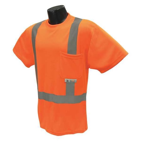 Radians T-Shirt, Type R Class 2, R, Birdseye Mesh, Hi-Vis Orange, XL ST11-2POS-XL