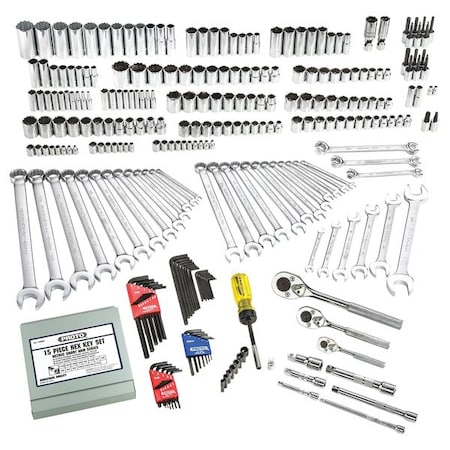 Proto 1/4", 3/8", 1/2" Drive Socket Set SAE, Metric 302 Pieces 4 mm to 24 mm, 5/32 in to 1 1/4 in J47303