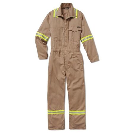 Workrite Fr Flame Resistant Coverall, Khaki, UltraSoft(R), 52 1897KH | Zoro