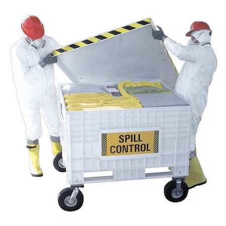 Spilfyter Large Spill Cart, 146 gal Volume Absorbed per Kit, 170 gal Capacity, Cart, White, 373 250170