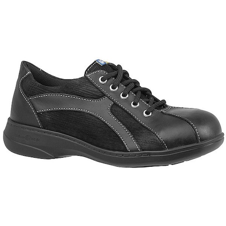 MELLOW WALK Size 9 Women's Oxford Shoe Steel Work Shoe, Black 420092 : 9E