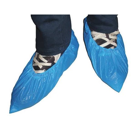 Keystone Safety Disposable Shoe Covers, Polypropylene, Blue, Slip Resistant Sole: No , XL SC-CPE-BLUE-XL