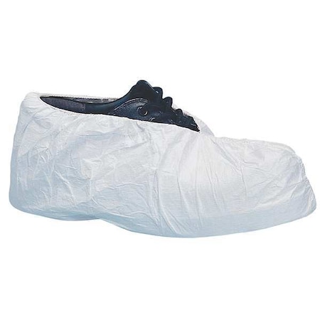 Keystone Safety Disposable Shoe Covers, Polypropylene, White, Slip Resistant Sole: Yes , L SC-SS-LRG-WHITE