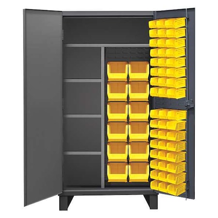 Durham Mfg Super Duty Bin Cabinet, 36 in W, 78 in H, 24" D, 60 Bins HDJC243678-60-4S95