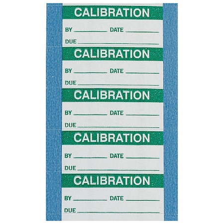 BRADY Green and White Calibration Label, .625"H x 1.5"W, PK5 WO-10-VP