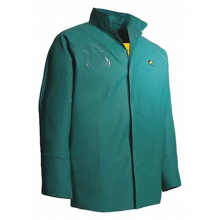 ONGUARD Chemtex Rain Jacket, Hood Snaps, Green, L 7103200