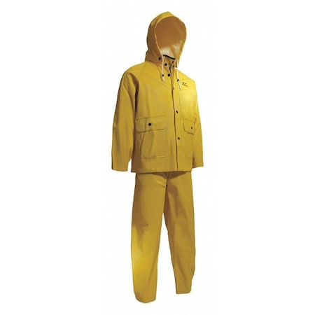 Onguard 3-Piece Rainsuit, PVC, 0.65 mm Thick, Detachable, Yellow, XL 7601700