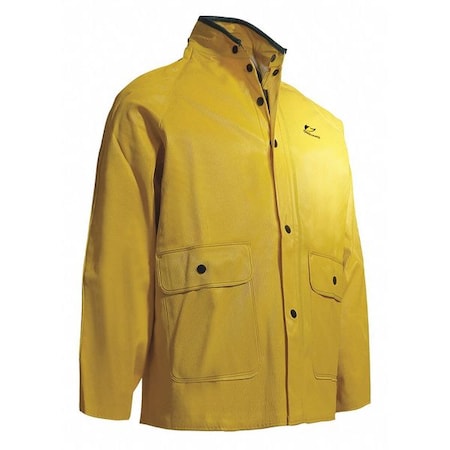 Onguard Collared Rain Jacket, Yelw, Ribbed PVC, L 7603200