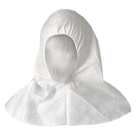Kleenguard Disposable Hood, Microporous Film Laminate, Serged Seam, White, Covers Head, Neck, Shoulders , 100 PK 36890