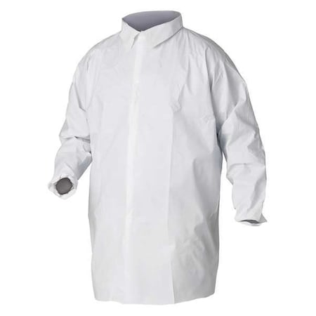 Kleenguard KleenGuard A40 Disposable Lab Coat, Microporous Film Laminate, Snaps Closure, White, XL, 30 PK 44444
