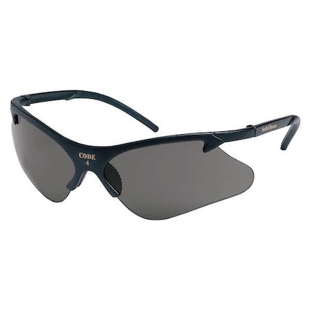 Smith & Wesson Code 4, Safety Glasses, Anti-Scratch, Gray Lens, Black Frame, Half-Frame 19836