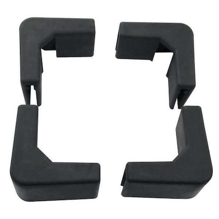 Tough Guy Corner Bumpers, Rubber, Black, PK4 33W342