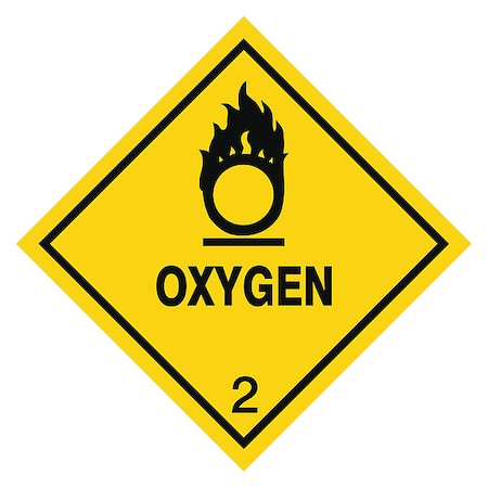 Stranco Label, Oxygen, 4 In x 4 In, 100 Labels HMSL-0040-P100