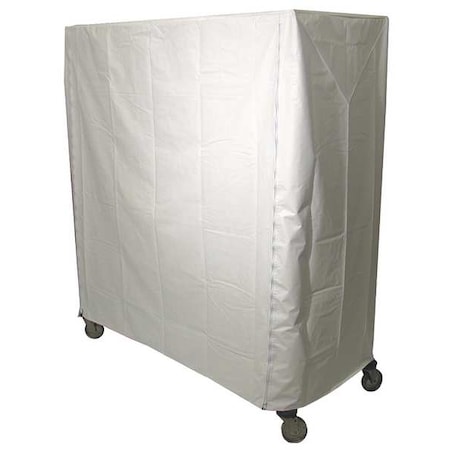 Zoro Select Cart Cover, 48x24x54, White, Vinyl, Zipper 33Y383