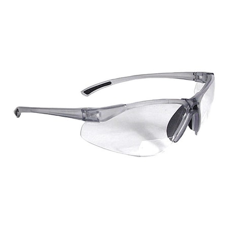 Radians C2(TM) Bi-Focal, Reader Safety Glasses, Anti-Scratch, Clear Lens, Frameless, Wraparound C2-115