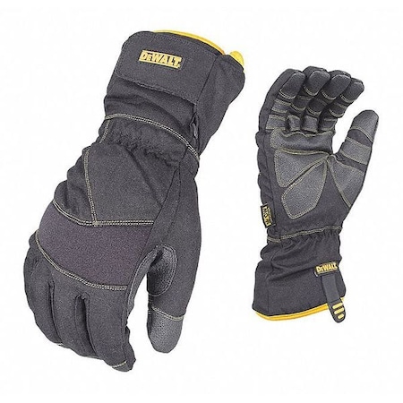 Radians Cold Protection Gloves, Water/Oil Resistant Palm, Fleece Liner Lining, Black, L DPG750L