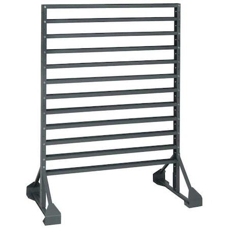 Quantum Storage Systems Steel Bin Rail Floor Rack, 20 in D x 54 in H x 36 in W, Gray QRU-12D