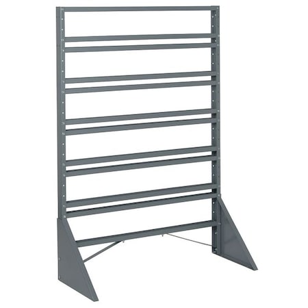 Quantum Storage Systems Steel Bin Rail Floor Rack, 15 in D x 54 in H x 36 in W, Gray QRU-12S