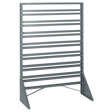 Quantum Storage Systems Steel Bin Rail Floor Rack, 15 in D x 54 in H x 36 in W, Gray QRU-16S