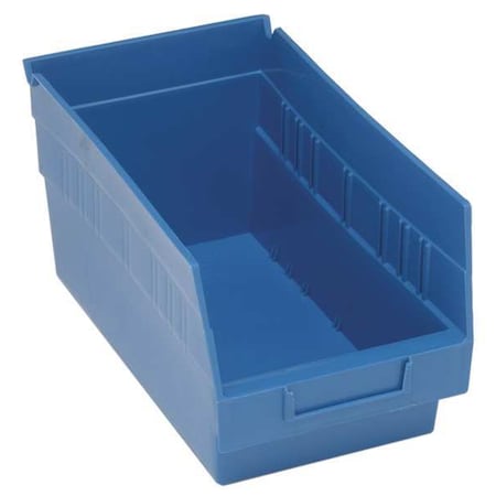 Quantum Storage Systems Shelf Storage Bin, Polypropylene, Blue, 8 in H, 6 5/8 in W, 11 5/8 in L QSB802BL