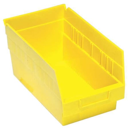 Quantum Storage Systems Shelf Storage Bin, Polypropylene, Yellow, 8 in H, 6 5/8 in W, 11 5/8 in L QSB802YL