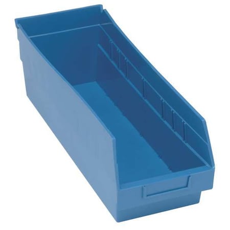 Quantum Storage Systems Shelf Storage Bin, Polypropylene, Blue, 8 in H, 6 5/8 in W, 17 7/8 in L QSB804BL