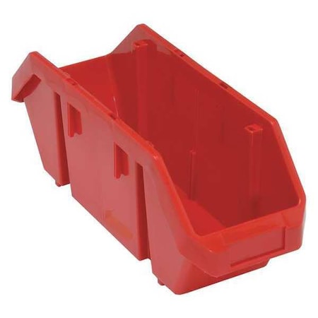 Quantum Storage Systems Hang & Stack Storage Bin, Plastic, Red, 7 in H, 6 5/8 in W, 18 1/2 in L QP1867RD