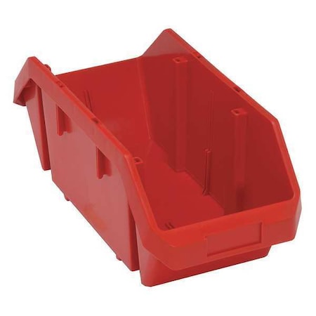 Quantum Storage Systems Hang & Stack Storage Bin, Plastic, Red, 7 in H, 8 3/8 in W, 18 1/2 in L QP1887RD