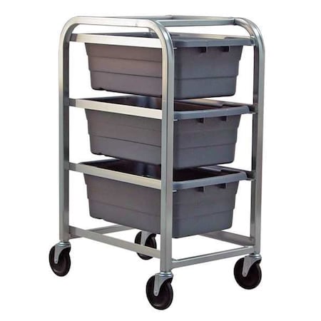 Quantum Storage Systems Lightweight Corrosion-Resistant Vertical Rack-Style Tub Cart, 600 lb Load Capacity, 27 in Overall L TR3-2516-8GY
