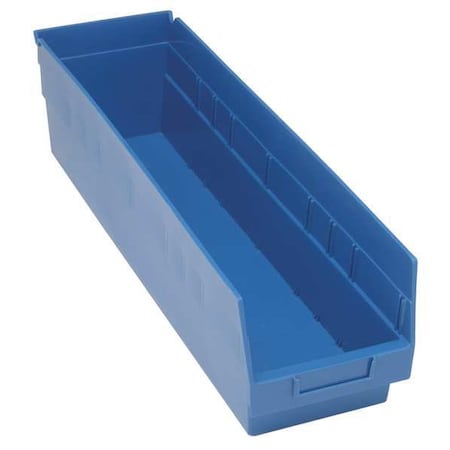 Quantum Storage Systems Shelf Storage Bin, Polypropylene, Blue, 8 in H, 6 5/8 in W, 23 5/8 in L QSB806BL