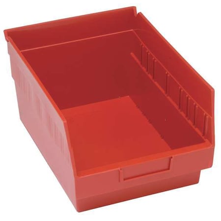 Quantum Storage Systems Shelf Storage Bin, Polypropylene, Red, 8 in H, 8 3/8 in W, 11 5/8 in L QSB807RD
