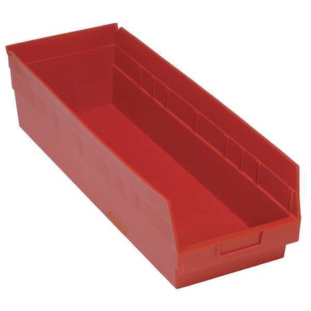 QUANTUM STORAGE SYSTEMS 75 lb Shelf Storage Bin, Polypropylene, 8 3/8 in W, 8 in H, Red, 23 5/8 in L QSB814RD